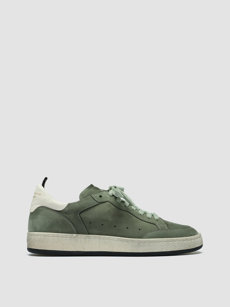 MAGIC 102 Army/Tofu - Green Suede and Leather Low Top Sneakers