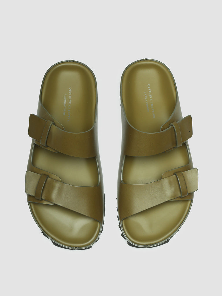 PELAGIE 003 - Green Leather Sandals
