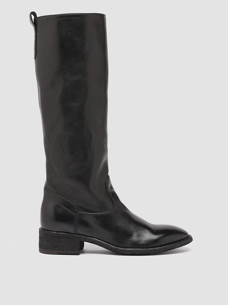 SELINE 013 Nero - Black Zipped Leather Boots Women Officine Creative - 1