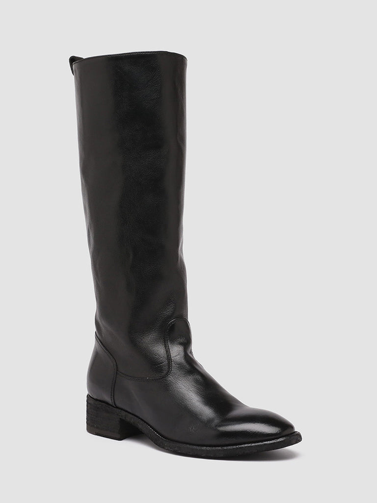 SELINE 013 Nero - Black Zipped Leather Boots Women Officine Creative - 3