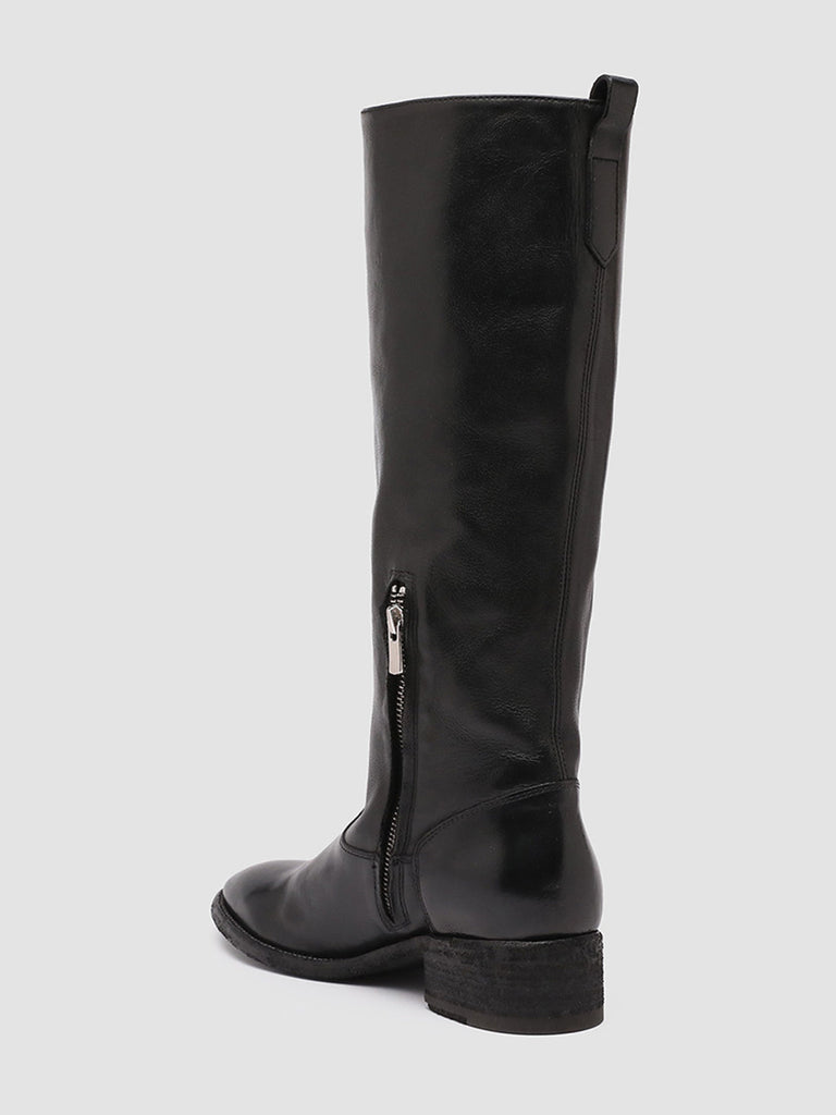 SELINE 013 Nero - Black Zipped Leather Boots Women Officine Creative - 4