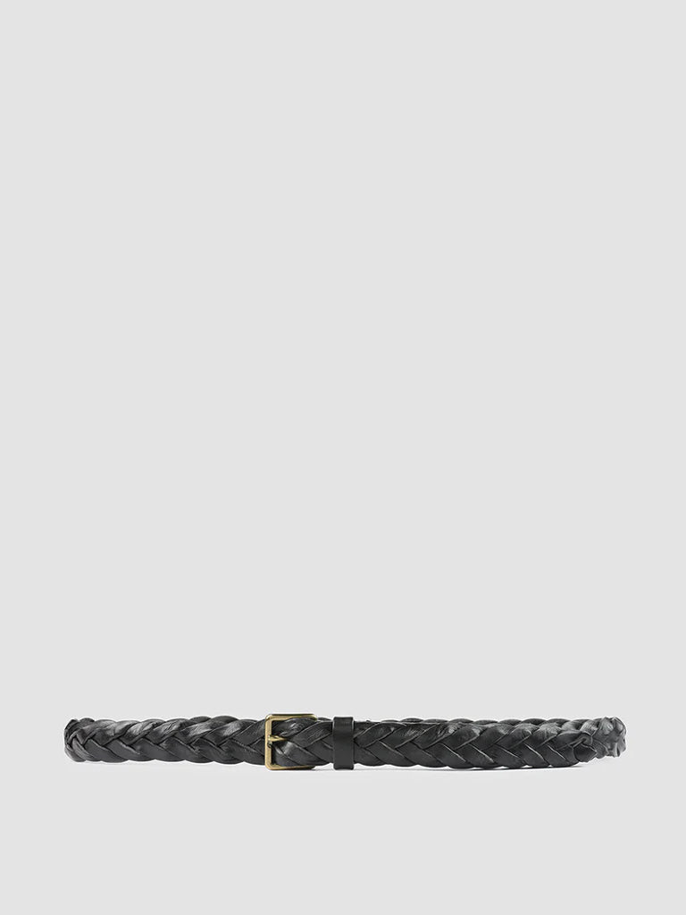 OC STRIP 20 - Black Woven Leather Belt - image 1,side view