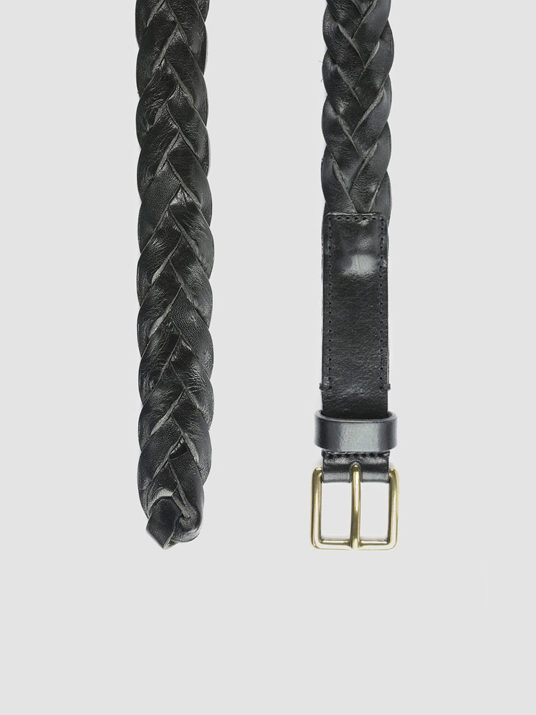 OC STRIP 20 - Black Woven Leather Belt-hover