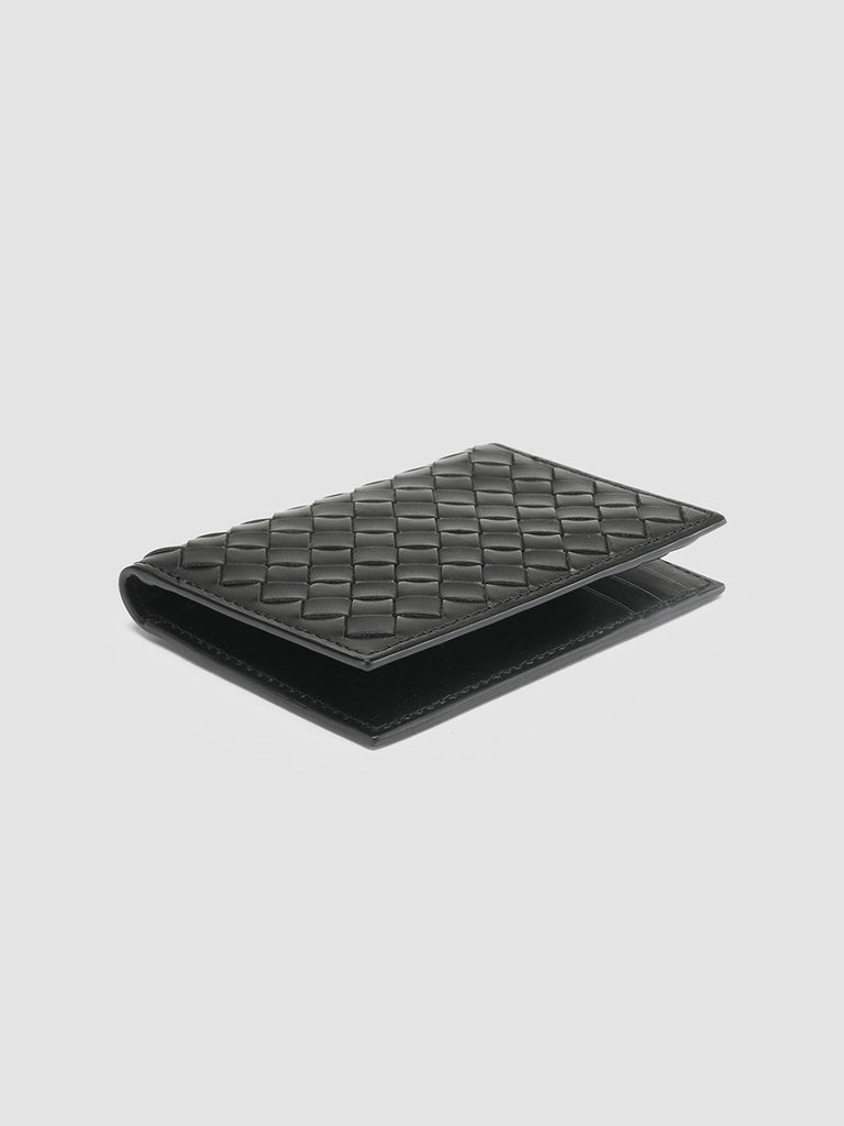 BOUDIN 124 Nero - Black Leather bifold Wallet