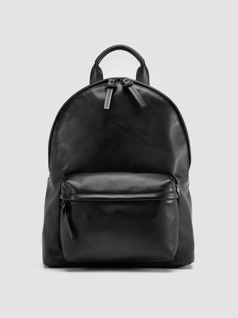 OC PACK/002 - Black Leather Backpack