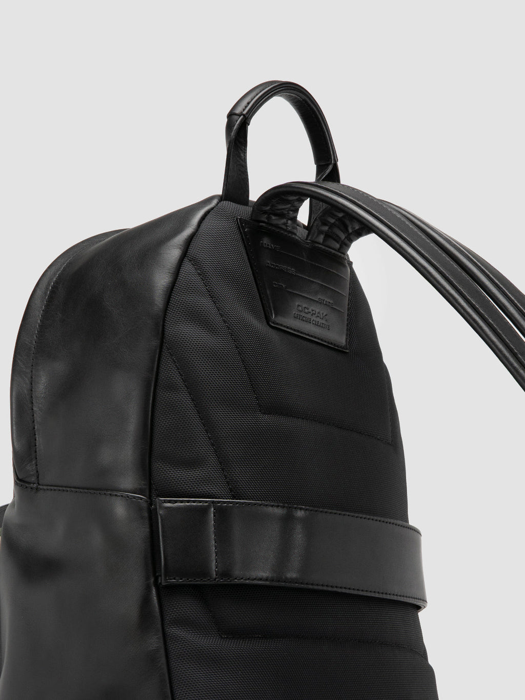 OC PACK/002 - Black Leather Backpack Men Officine Creative -6