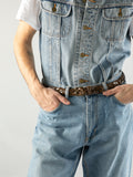 OC STRIP 20 - Black Woven Leather Belt - thumb image 4,side view