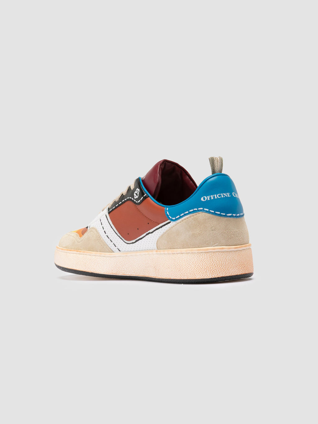 HOMME NEO PSYCHEDELIC SUN 241 Multicolor - Multicolor Leather and Suede Low Top Sneakers Men Officine Creative - 4