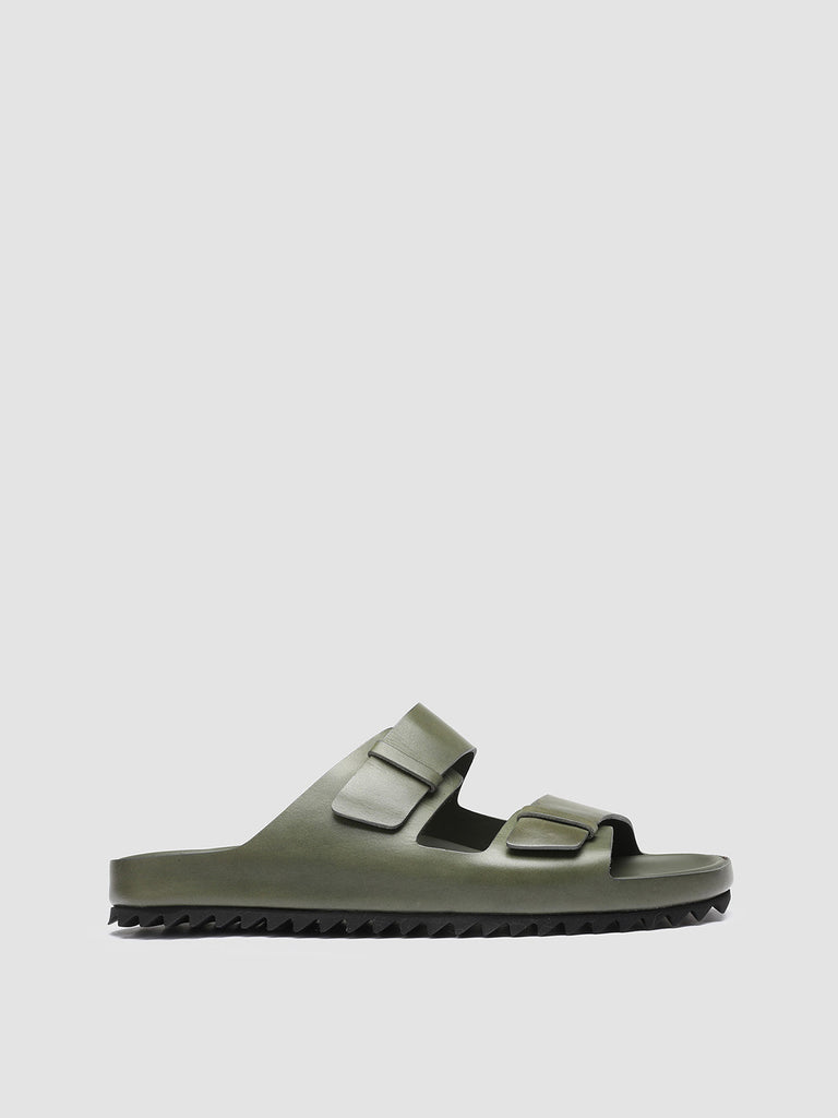 AGORÀ 002 Dephts - Green Leather sandals