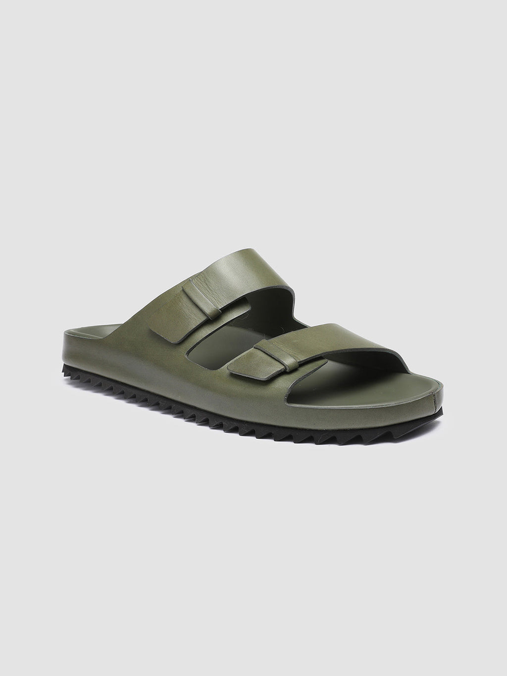 AGORÀ 002 - Green Leather Sandals - 2