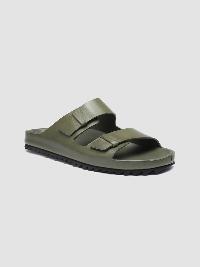 AGORÀ 002 Dephts - Green Leather sandals Men Officine Creative - 3