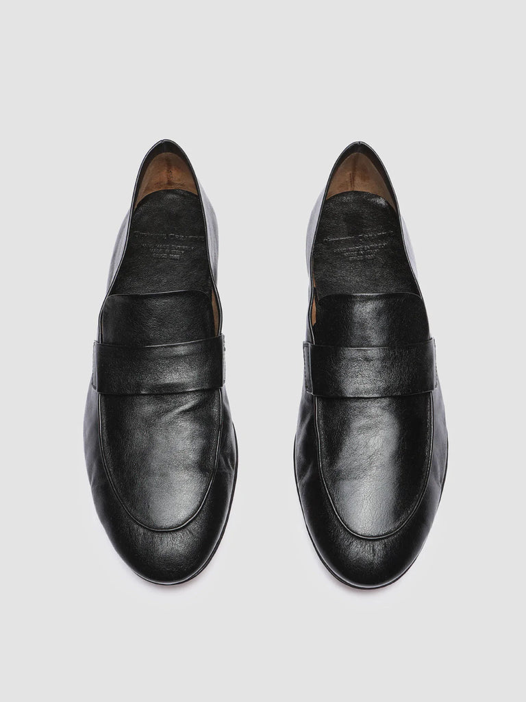 AIRTO 001 Nero - Black Leather Penny Loafers
