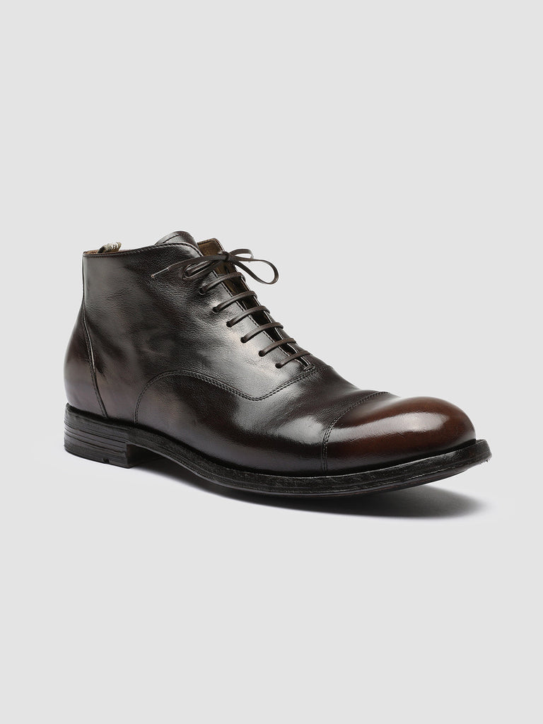 BALANCE 009 Caffe T. Moro - Brown Leather Lace Up Ankle Boots Men Officine Creative - 3