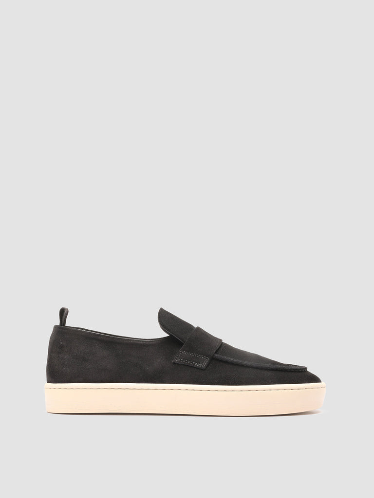 BUG 001 Nero - Black Suede Penny Loafers