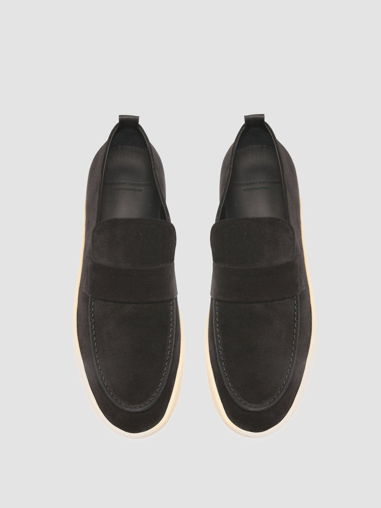BUG 001 Nero - Black Suede Penny Loafers
