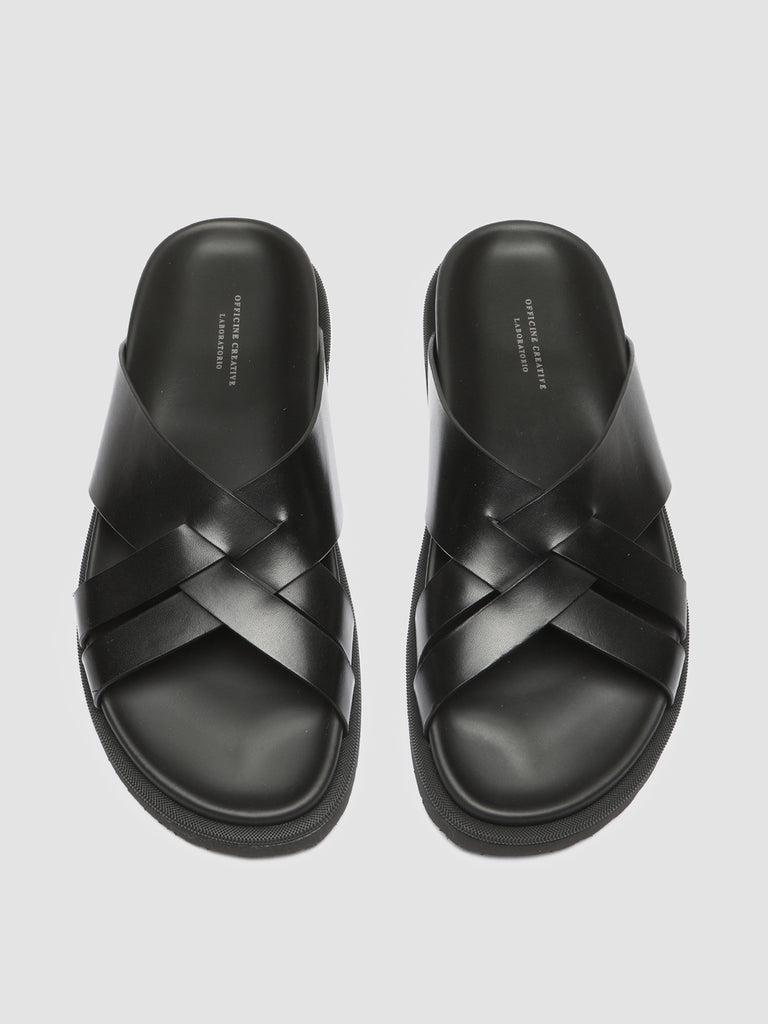 CHARRAT 003 Nero - Black Leather Sandals