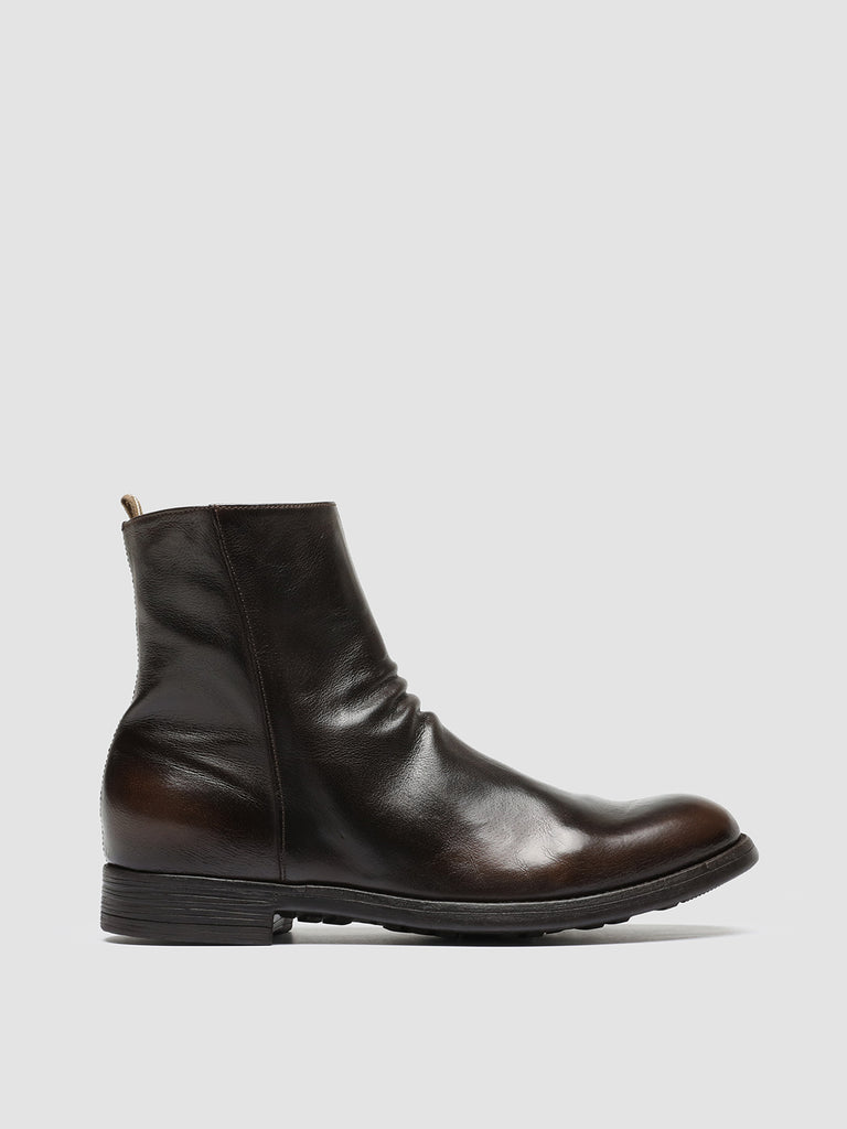 CHRONICLE 058 Caffè/Moro - Brown Leather Zip Boots Men Officine Creative - 1