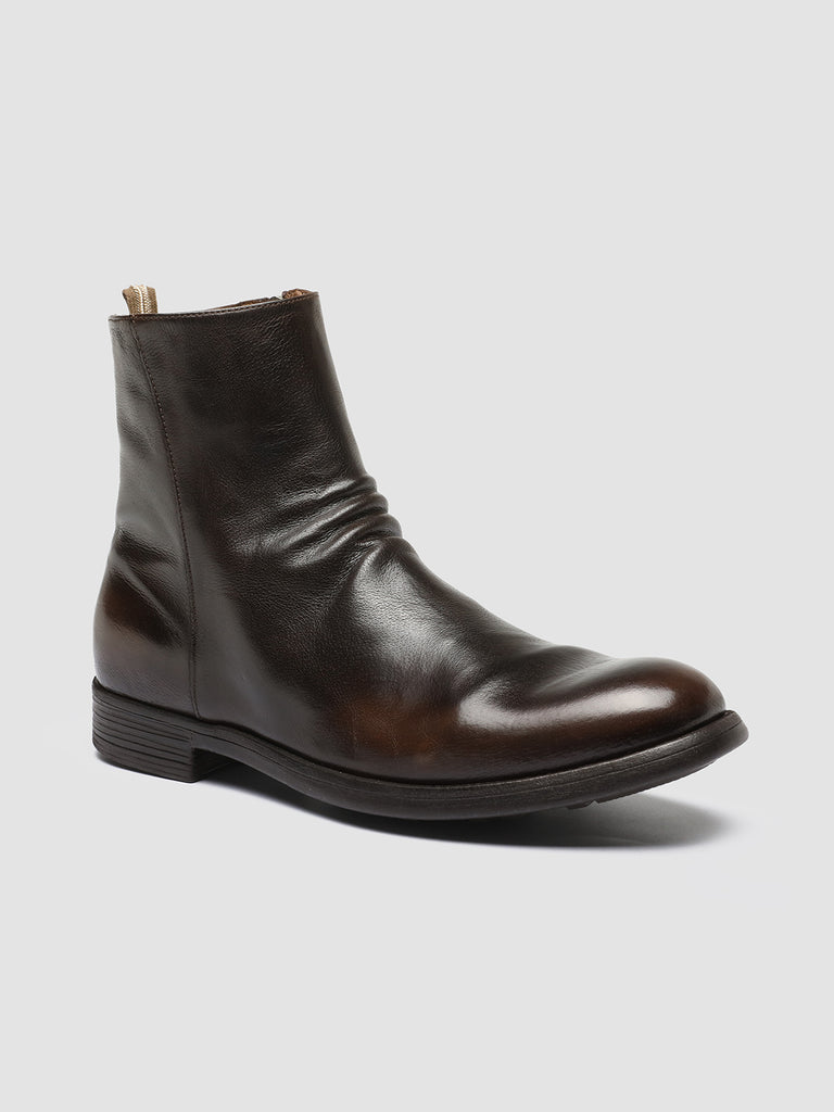 CHRONICLE 058 Caffè/Moro - Brown Leather Zip Boots Men Officine Creative - 3