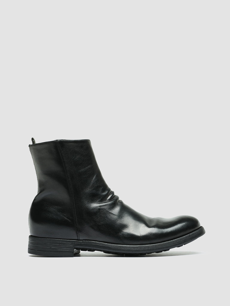 CHRONICLE 058 Nero - Black Leather Zip Boots