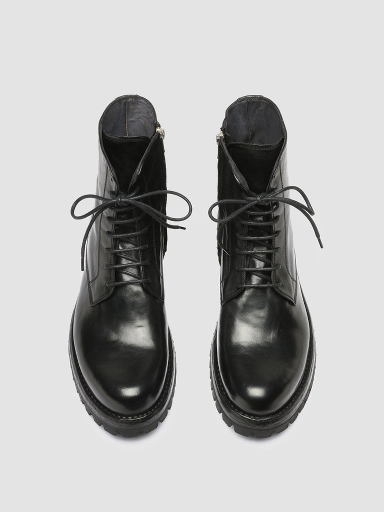 IKONIC 001 Nero - Black Leather Lace Up Boots
