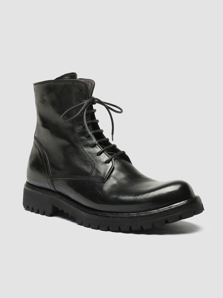 IKONIC 001 Novak Nero - Black Leather Lace Up Boots Men Officine Creative - 3