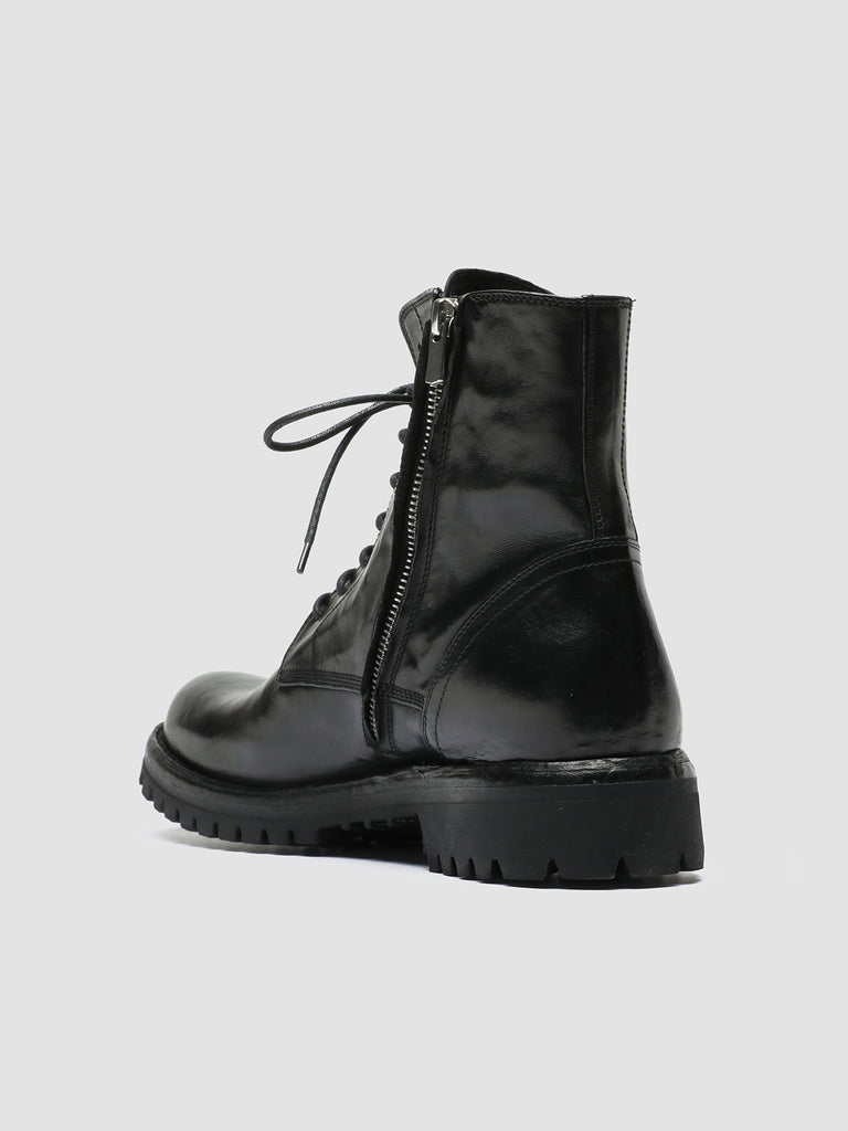 IKONIC 001 Novak Nero - Black Leather Lace Up Boots Men Officine Creative - 4