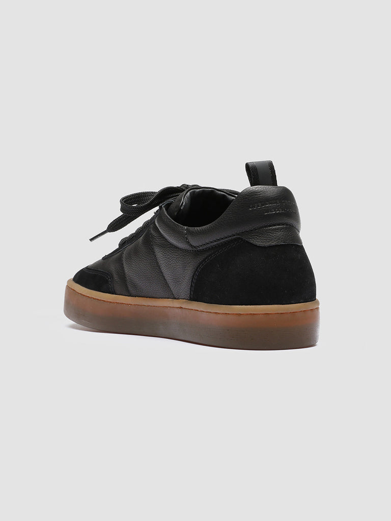 KOMBINED 001 Black - Black Leather Sneakers Latex Sole Men Officine Creative - 4