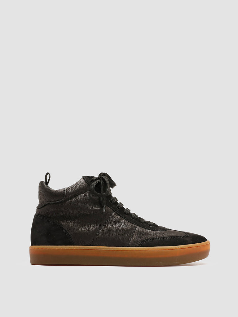 KOMBINED 002 Black - Black Leather Sneakers Latex Sole