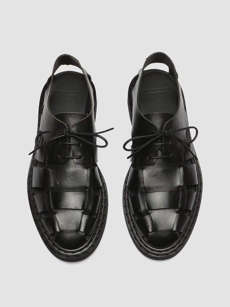 LYNDON 001 Nero - Black Nappa Leather Sandals Men Officine Creative - 2