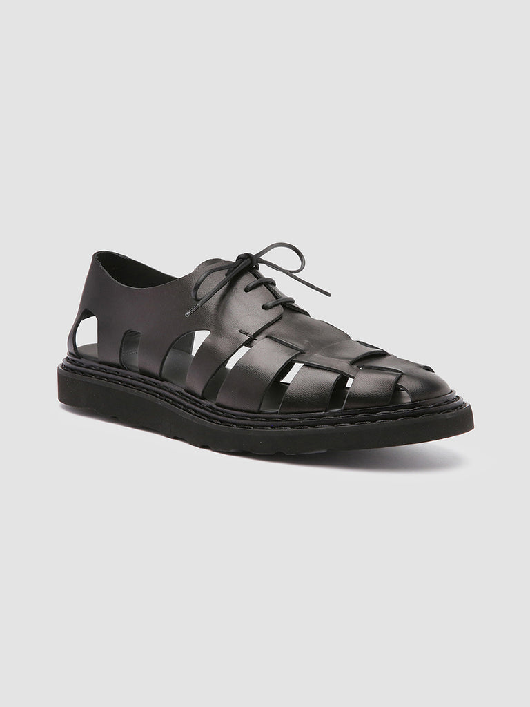 LYNDON 001 Nero - Black Nappa Leather Sandals Men Officine Creative - 3