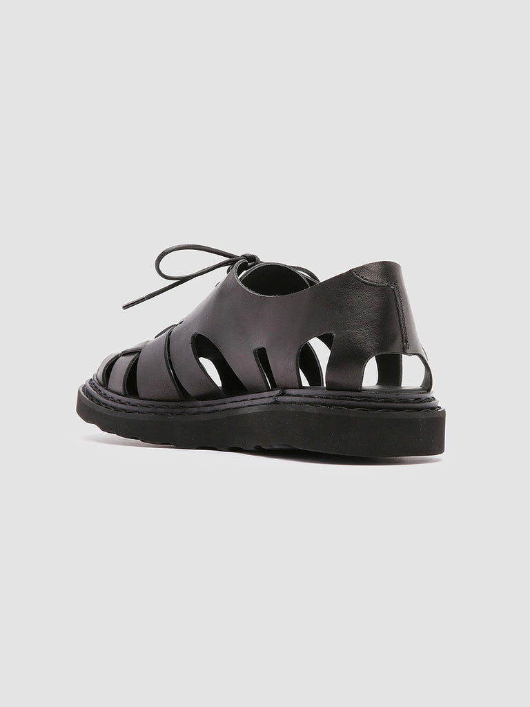 LYNDON 001 Nero - Black Nappa Leather Sandals Men Officine Creative - 4