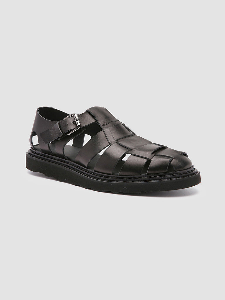 LYNDON 002 Nero - Black Leather sandals Men Officine Creative - 3