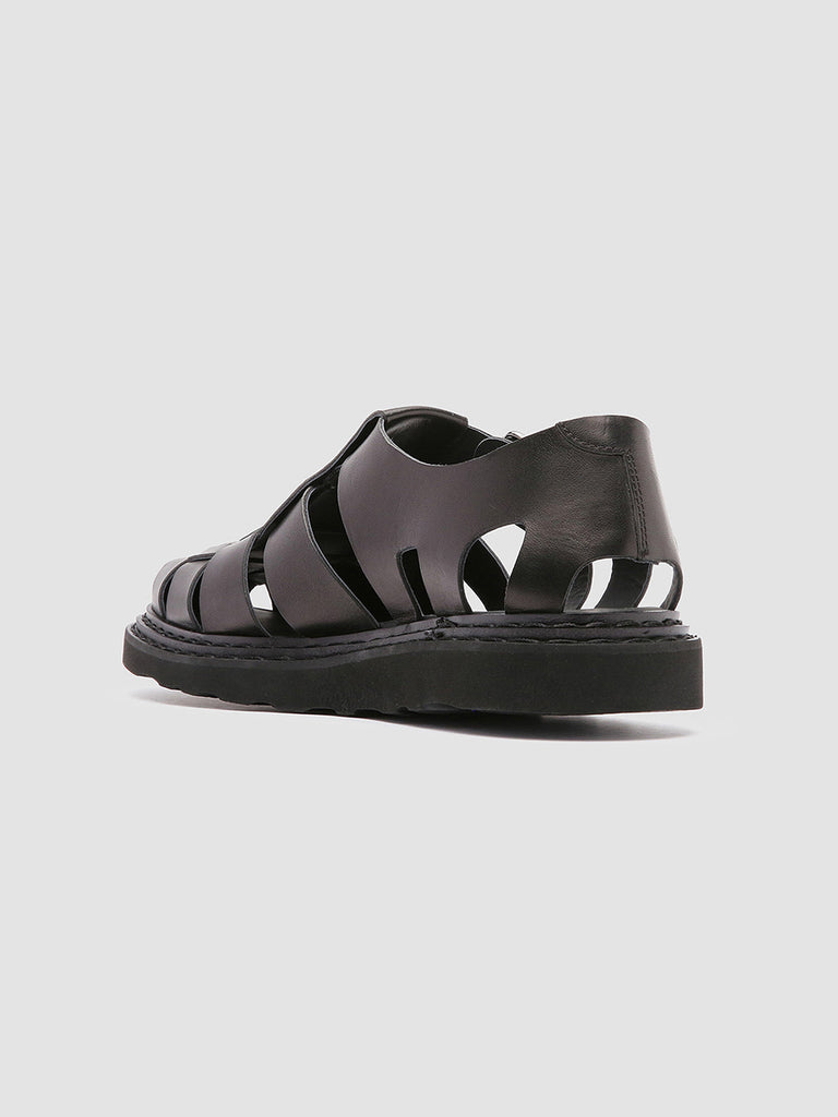 LYNDON 002 Nero - Black Leather sandals Men Officine Creative - 4