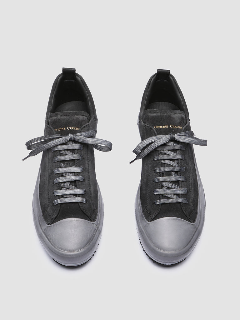 MES 009 Black - Black Leather and Suede Low Top Sneakers