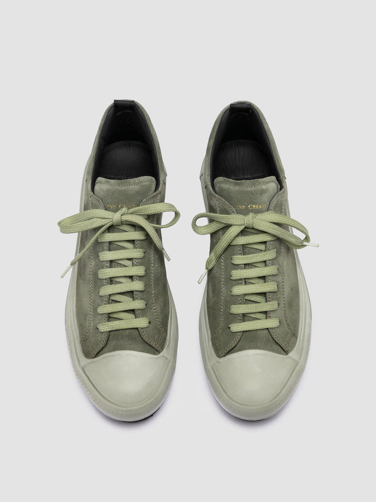 MES 009 Smoked Green - Green Leather and Suede Low Top Sneakers