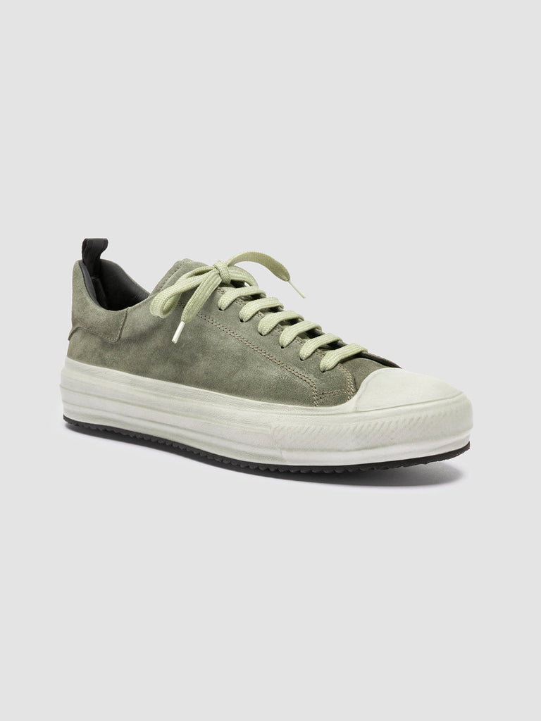 MES 009 Dusty Smoked Green - Green Leather and Suede Low Top Sneakers Men Officine Creative - 3
