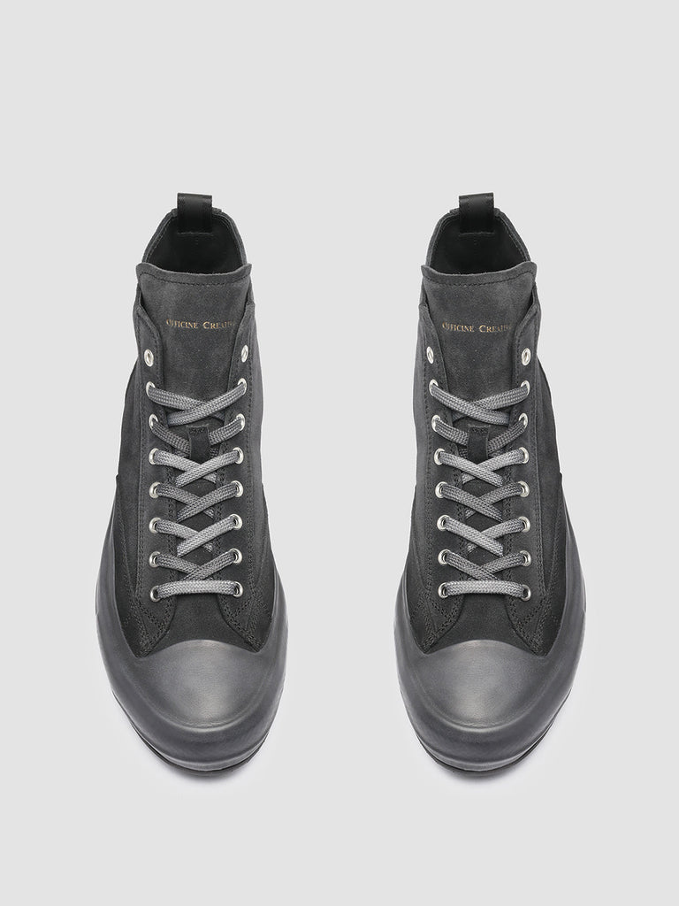 MES 011 Off Black - Black Suede High-Top Sneakers