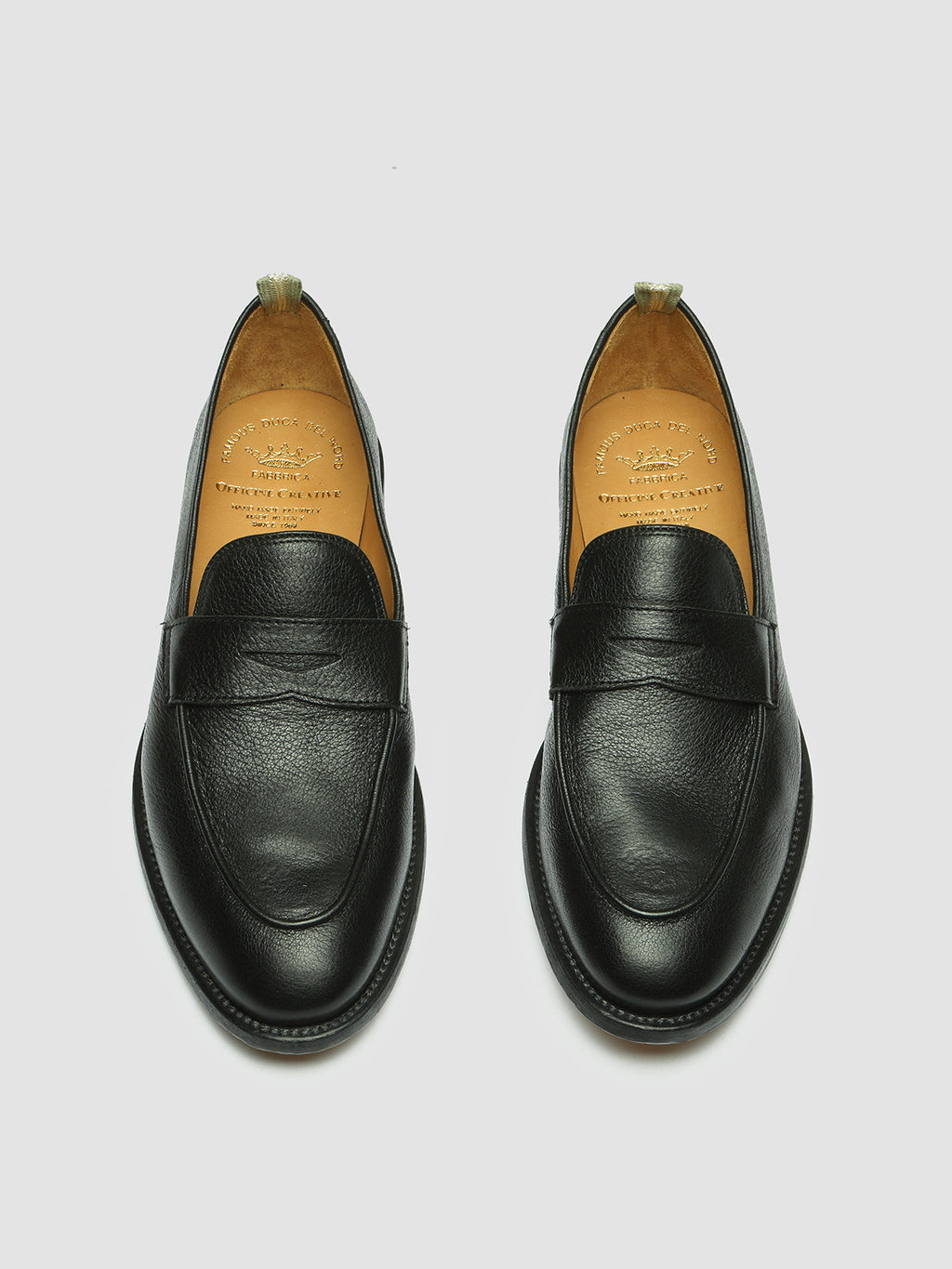 OPERA 001 Nero - Black Leather Penny Loafers Men Officine Creative - 2