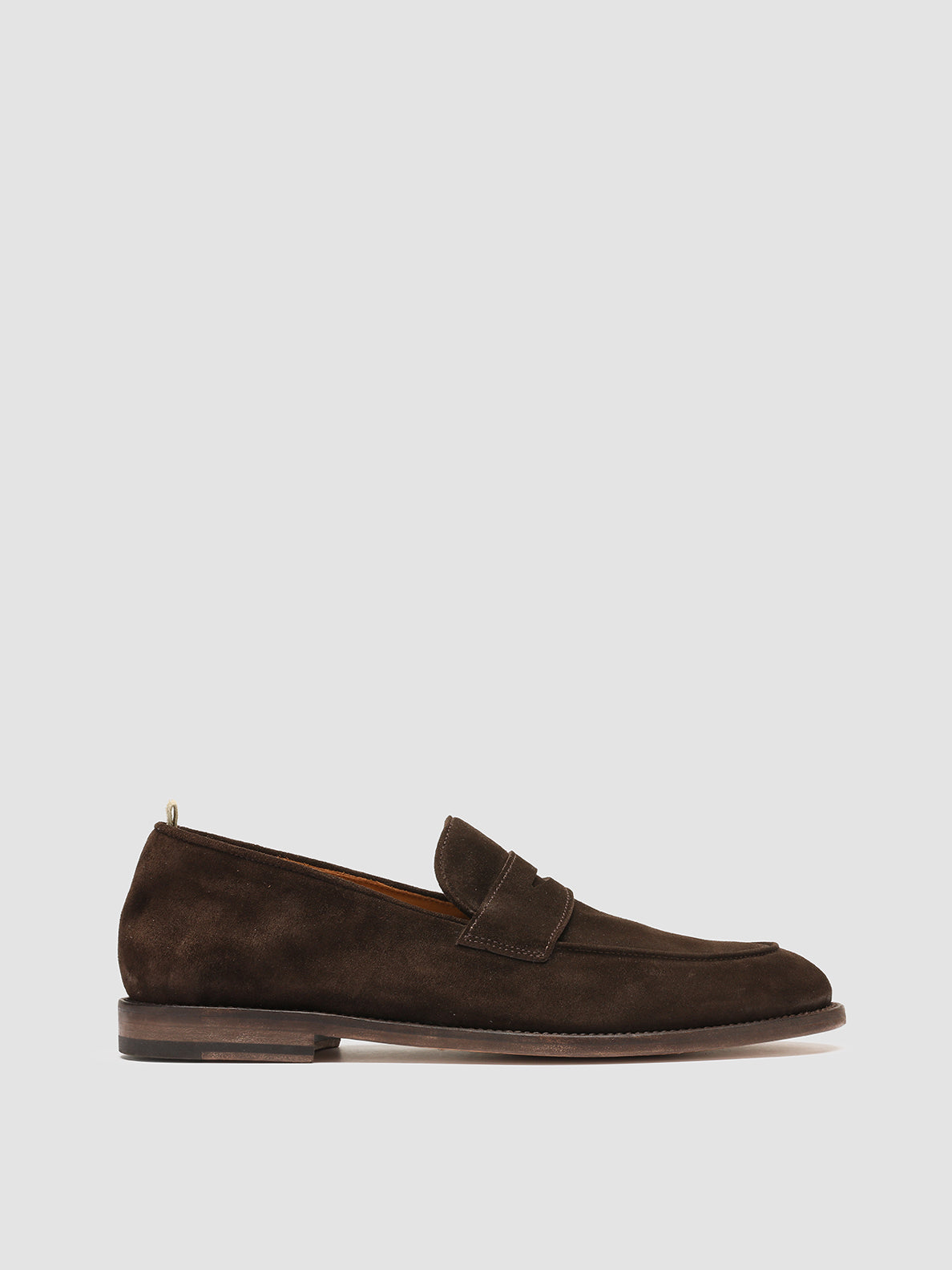 Mens Brown Suede Penny Loafers: OPERA 001 – Officine Creative USA