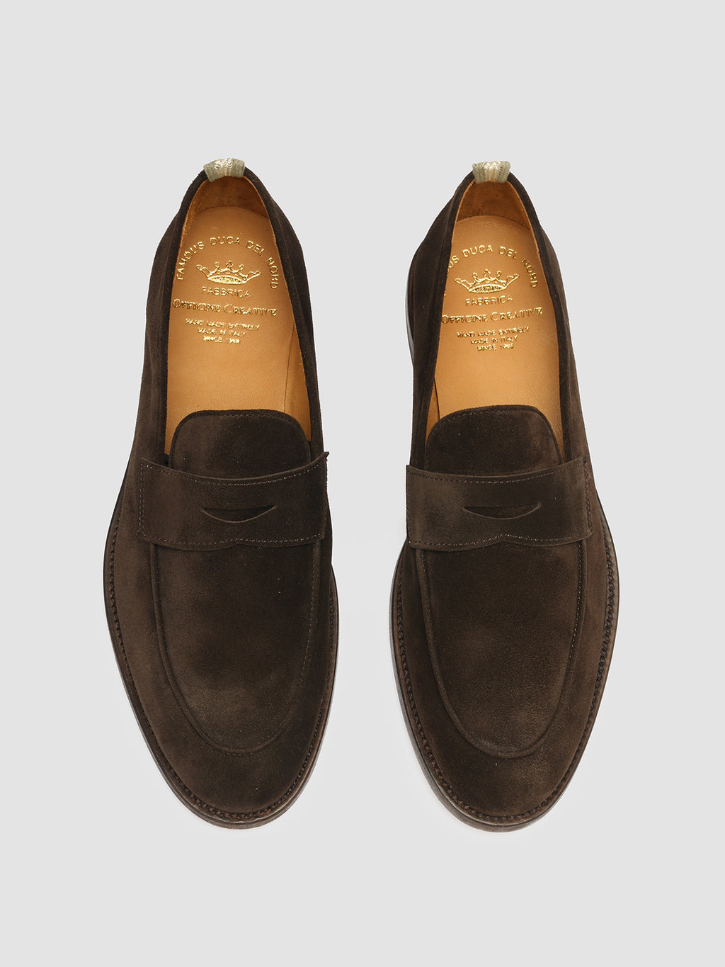 OPERA 001 Testa di Moro - Brown Suede Penny Loafers Men Officine Creative - 2