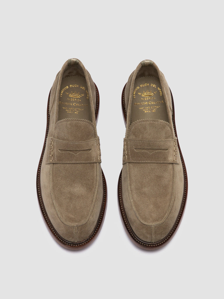 SAX 001 Lead - Taupe Suede Penny Loafers