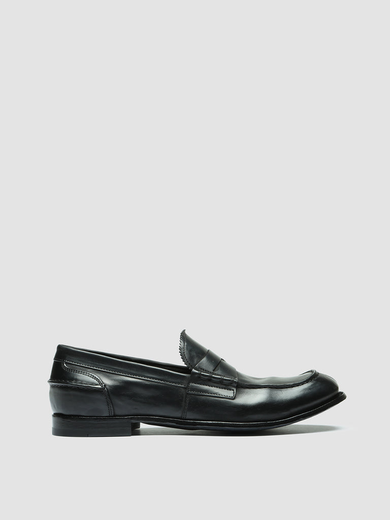 STEREO 008 - Black Leather Penny Loafers