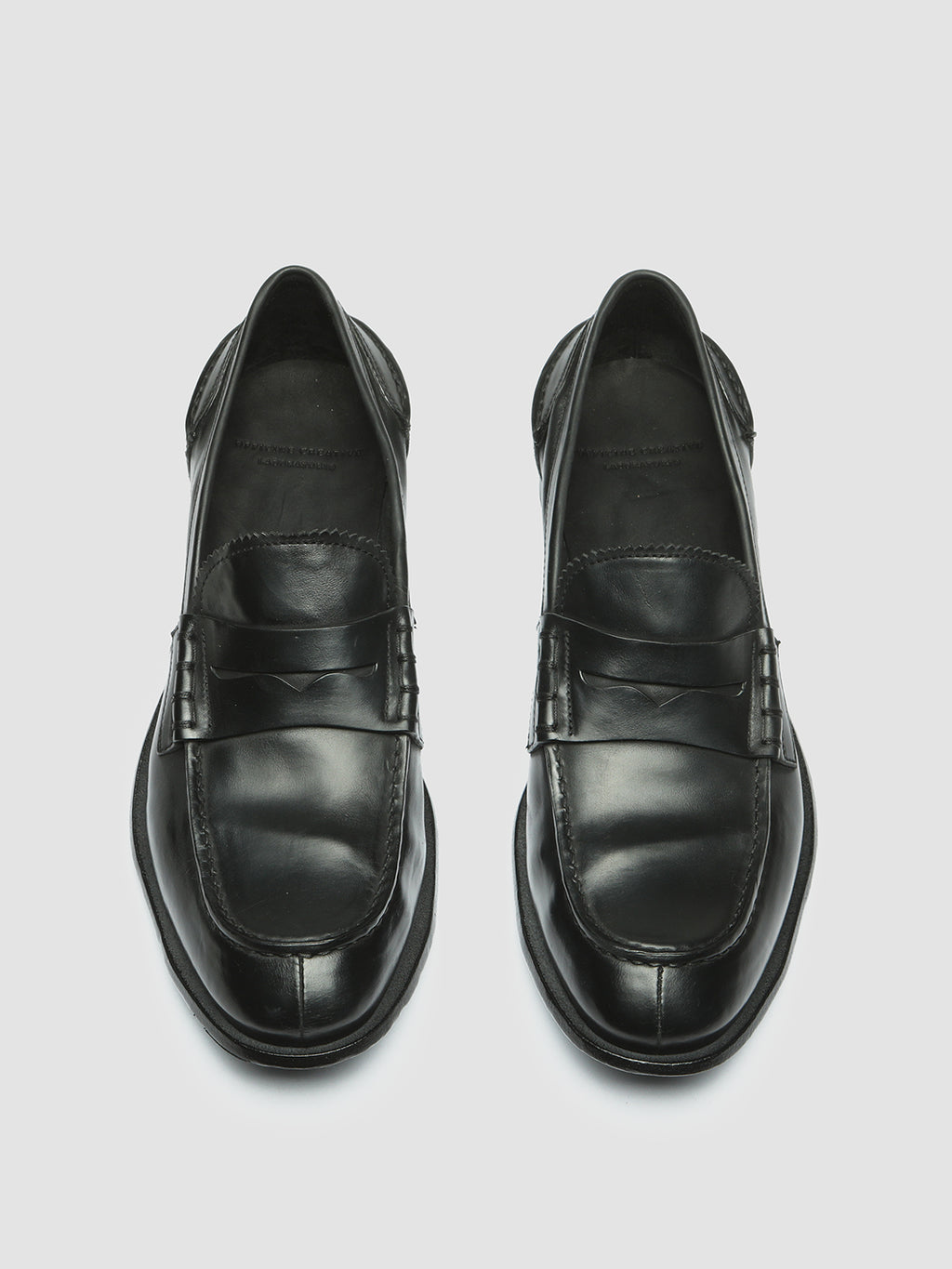 STEREO 008 - Black Leather Penny Loafers Men Officine Creative - 2