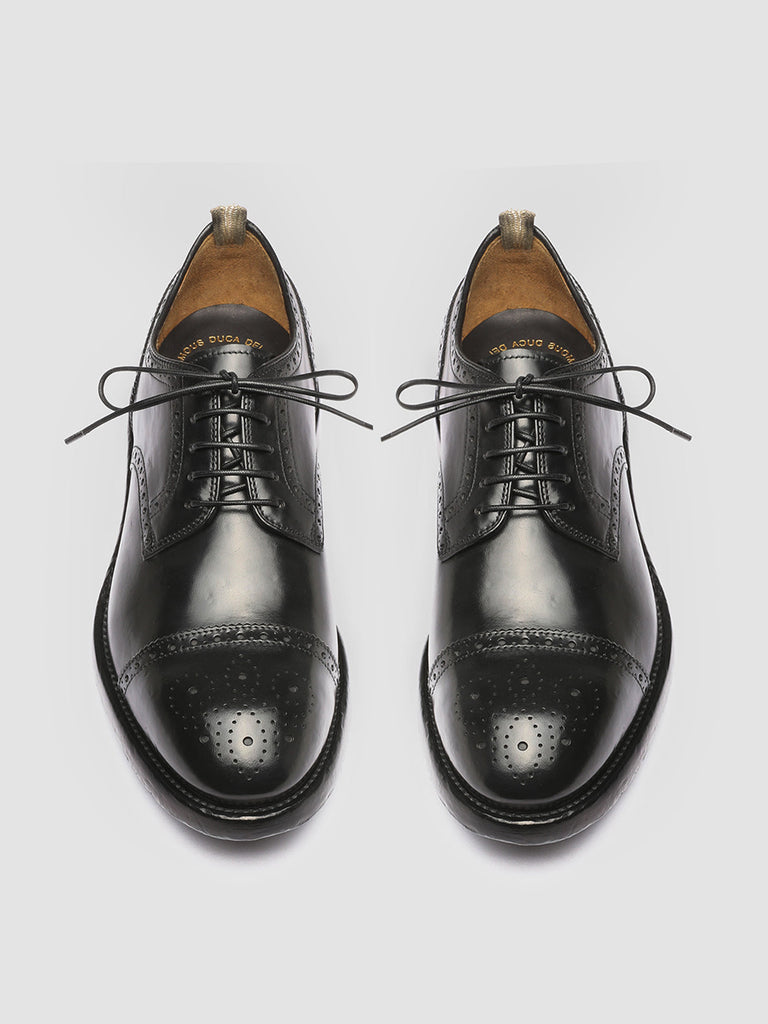 TEMPLE 003 Nero - Black Leather Half Brogue Derby Shoes Men Officine Creative - 2
