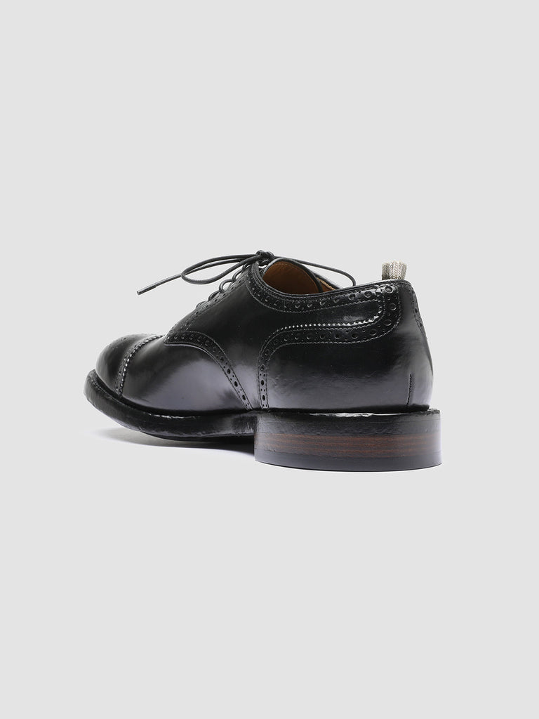 TEMPLE 003 Nero - Black Leather Half Brogue Derby Shoes Men Officine Creative - 4