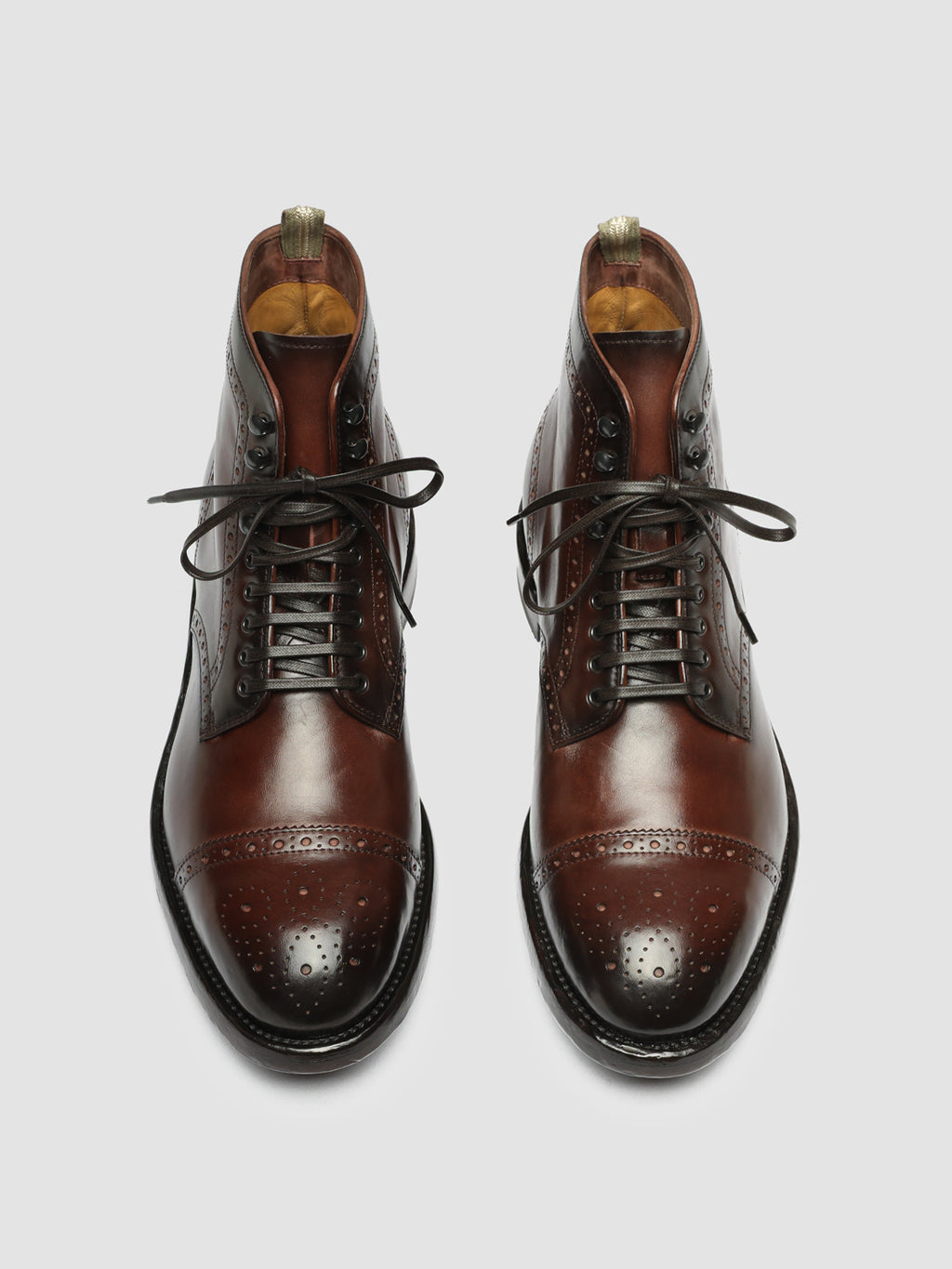 TEMPLE 004 Canion Bordò - Burgundy Leather Lace-up Boots Men Officine Creative - 2