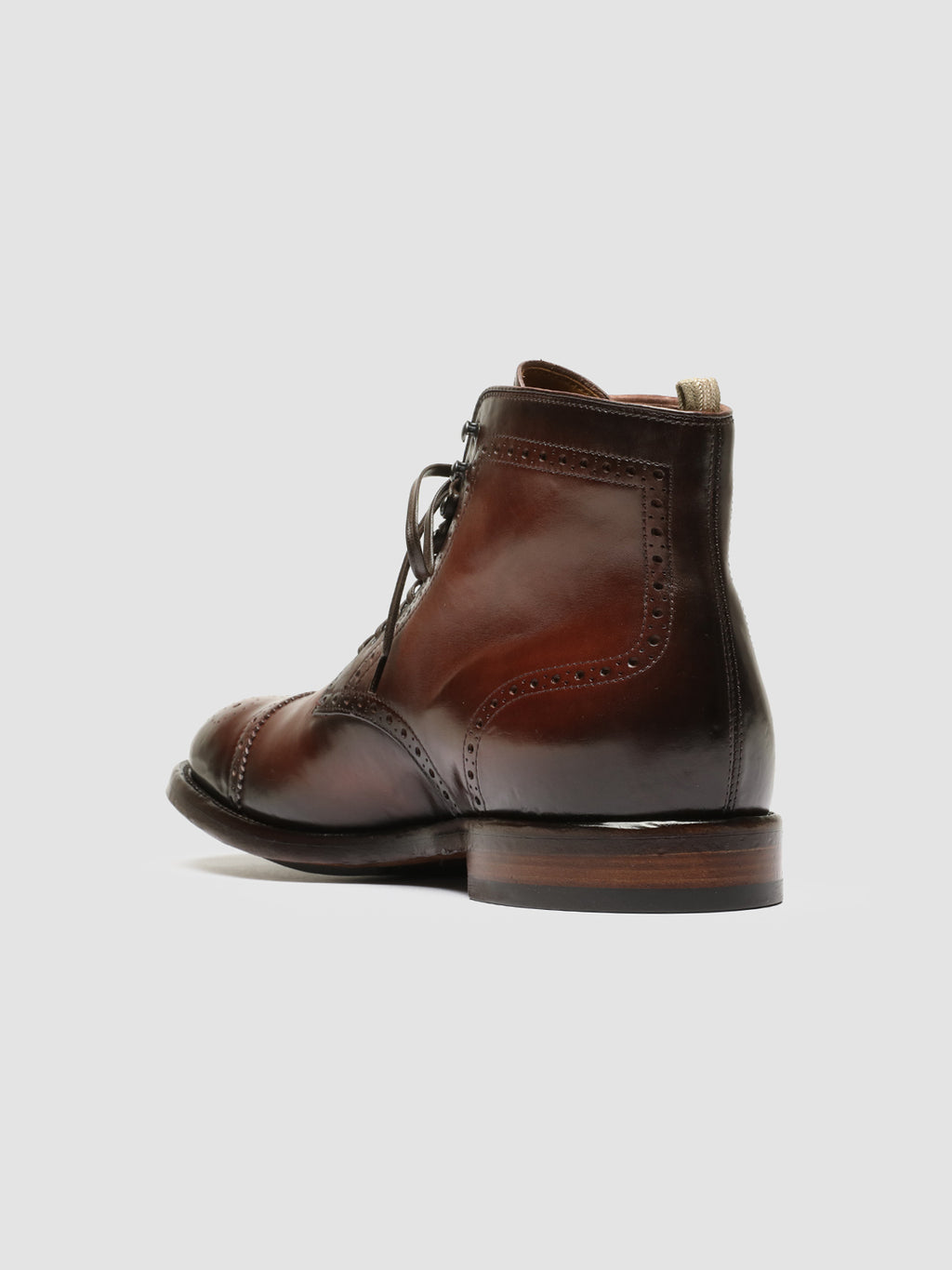 TEMPLE 004 Canion Bordò - Burgundy Leather Lace-up Boots Men Officine Creative - 4