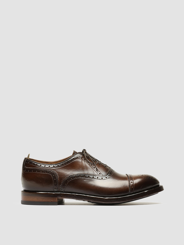 TEMPLE 021 Toscano - Brown Leather Oxford Shoes