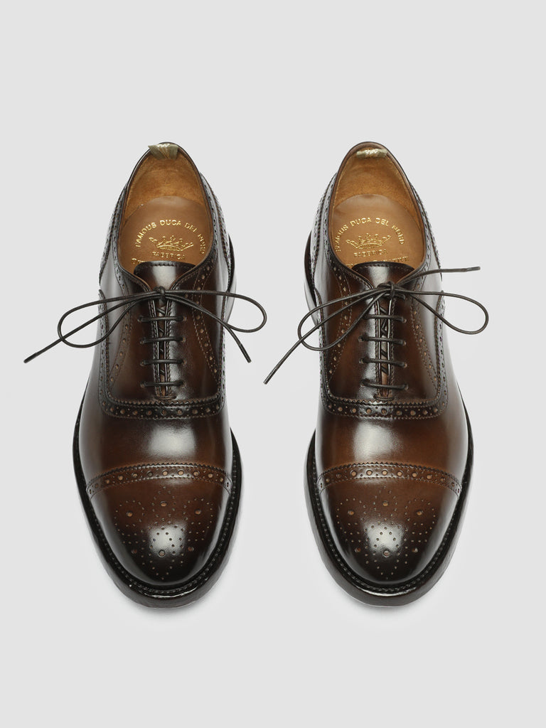 TEMPLE 021 Toscano - Brown Leather Oxford Shoes