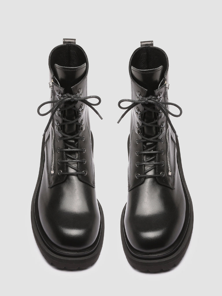 ULTIMATE 003 Nero - Black Leather Combat Boots Men Officine Creative - 2